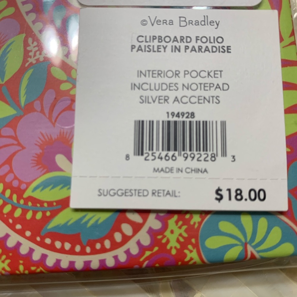 Vera Bradley Clipboard Folio Paisley in Paradise - Picture 3 of 6